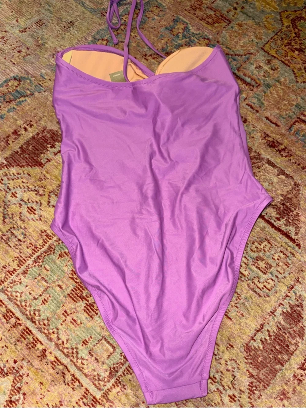 J. Crew Lavender Halter One-Piece Swimsuit with Keyhole